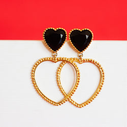 Queens Heart Black Onyx Earrings
